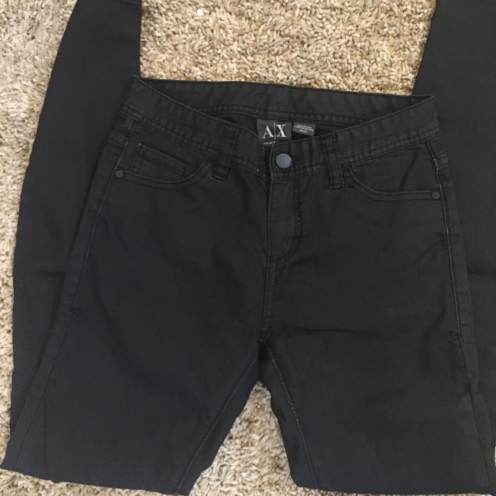 Black Armani skinny jeans